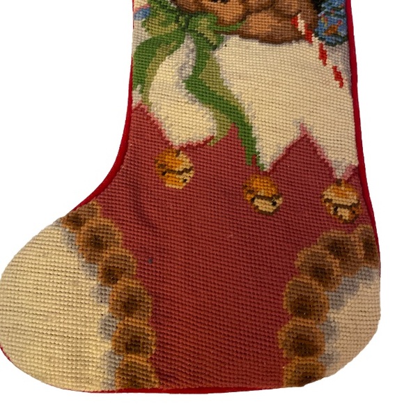 Vtg. IMPERIAL ELEGANCE Toy's & Teddy Bears Needlepoint Wool Christmas Stocking - Picture 6 of 6